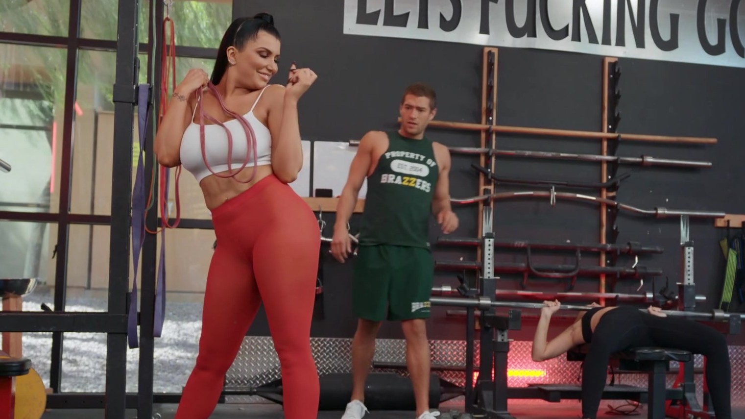 Energized MILF with thick forms, nasty hard sex at the gym - Hell Moms
